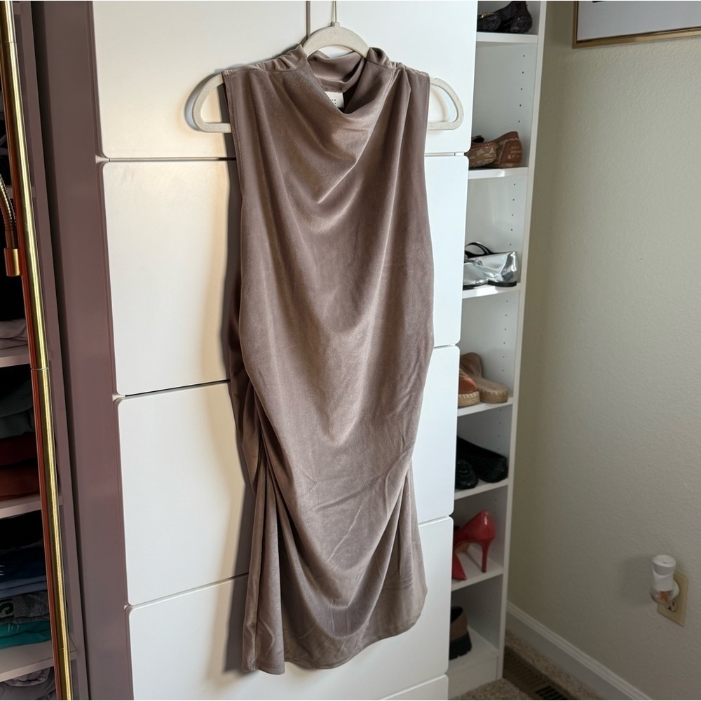 NWT A New Day Brown Elegant Taupe Sleeveless Dress Size Large